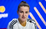 Karolina Muchova during a press conference at the 2025 US Open (Source: Getty)